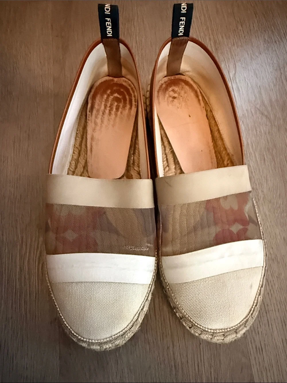 Fendi Canvas Colorblock Pattern Flats Espadrilles